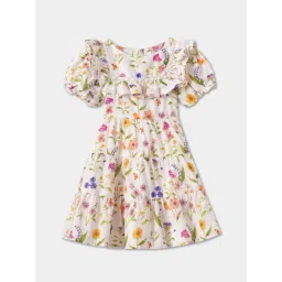 R&B Kids Ivory Floral Regular Fit Dress-picture-13