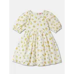 R&B Kids Ivory Printed Regular Fit Dress-picture-27