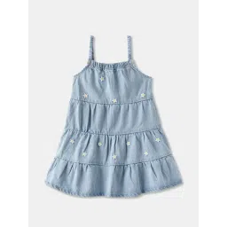 R&B Kids Light Blue Embroidery Regular Fit Dress-picture-33