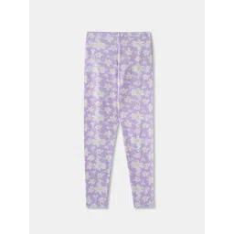 R&B Kids Lilac Floral Slim Fit Leggings-picture-14