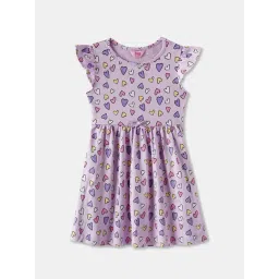 R&B Kids Lilac Printed Regular Fit Dress-picture-38