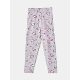 R&B Kids Lilac Printed Slim Fit Leggings-picture-35