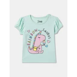 R&B Kids Mint Green Graphic Print Regular Fit T-Shirt-picture-39