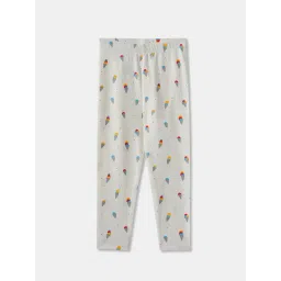 R&B Kids Off White Printed Slim Fit Leggings-picture-34