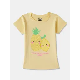 R&B Kids Pastel Yellow Graphic Regular Fit T-Shirt-picture-33