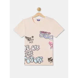 R&B Kids Peach Graphic Print Relaxed Fit T-Shirt-picture-18
