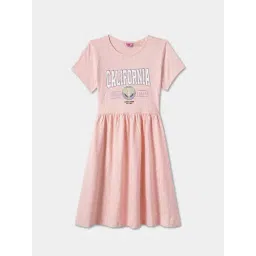 R&B Kids Pink Printed Regular Fit Dress-picture-11