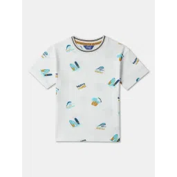 R&B Kids White Graphic Print Regular Fit T-Shirt-picture-12