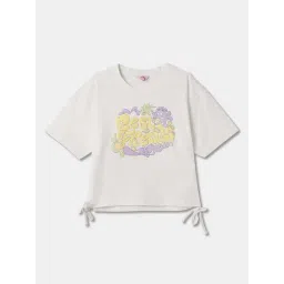 R&B Kids White Graphic Print Short Sleeves Regular Fit Top-picture-13