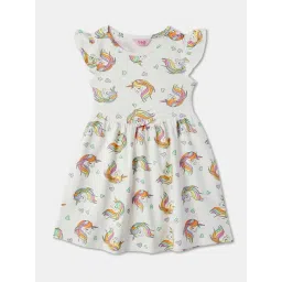 R&B Kids White Printed Regular Fit Dress-picture-11