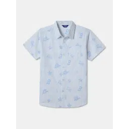 R&B Kids White Striped Regular Fit Shirt-picture-15