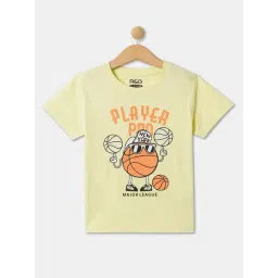 R&B Kids Yellow Graphic Print Regular Fit T-Shirt-picture-26