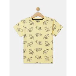 R&B Kids Yellow Graphic Print Relaxed Fit T-Shirt-picture-40