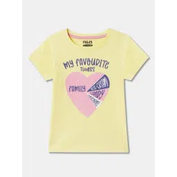 R&B Kids Yellow Graphic Print Short Sleeves Regular Fit Regular Fit T-Shirt-picture-36