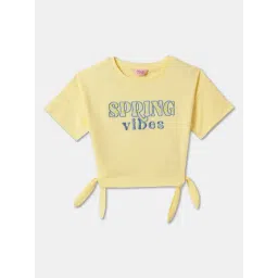 R&B Kids Yellow Graphic Print Short Sleeves Regular Fit Top-picture-16