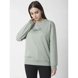 R&B Light Green Cotton Graphic Printed Sweatshirt-picture-24