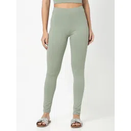 R&B Light Green Cotton Leggings-picture-13