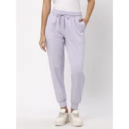 R&B Light Purple Cotton Mid Rise Joggers-picture-35
