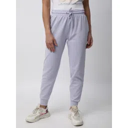 R&B Light Purple Cotton Mid Rise Joggers-picture-48