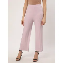 R&B Lilac Viscose Relaxed Fit High Rise Trousers-picture-12