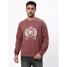 R&B Mauve Cotton Regular Fit Graphic Print Sweatshirt-picture-31