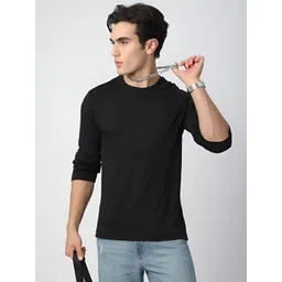 R&B Men Solid Round Neck Cotton T-shirt-picture-14