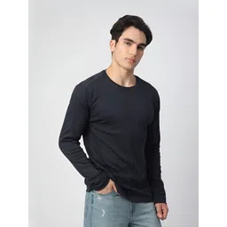 R&B Men Solid Round Neck Cotton T-shirt image 4
