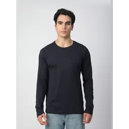 R&B Men Solid Round Neck Cotton T-shirt image 3