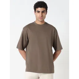 R&B Men Solid Round Neck Oversized T-shirt-picture-38