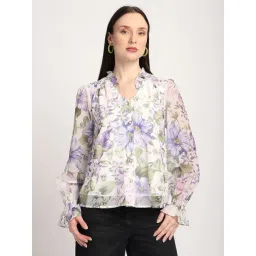 R&B Multicolor Polyester Floral Print Top-picture-20