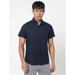 R&B Navy Cotton Regular Fit Shirt-picture-14