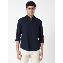 R&B Navy Cotton Regular Fit Shirt-picture-45