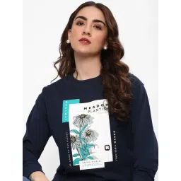 R&B Navy Regular Fit Cotton Graphic Print Sweatshirt-picture-10