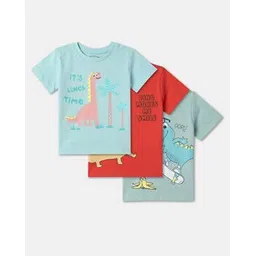 r&b Pack of 3 Boy Graphic Print Round-Neck T-Shirts-picture-30