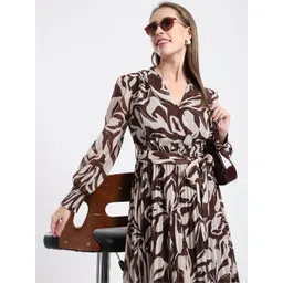 R&B Print Chiffon A-Line Midi Dress image 4