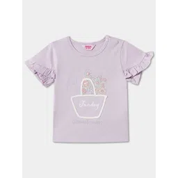 R&B Print Flutter Sleeve Cotton Top-picture-56