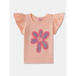 R&B Print Flutter Sleeve Cotton Top-picture-30