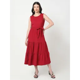 R&B Red Polyester Midi Dress-picture-29
