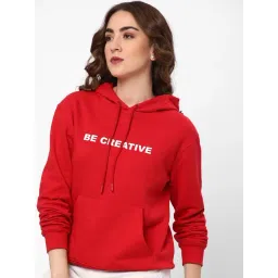 R&B Red Regular Fit Cotton Graphic Print Hoodie-picture-18