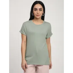 R&B Sage Green Viscose Regular Fit Top-picture-24