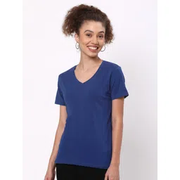 R&B V-Neck Cotton Regular Fit T-shirt-picture-36