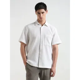R&B White Cotton Loose Fit Shirt-picture-14