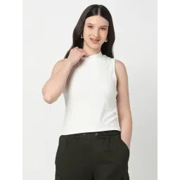 R&B White Viscose Slim Fit Top-picture-44