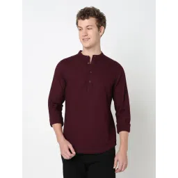 R&B Wine Cotton Slim Fit Shirt-picture-26