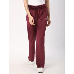 R&B Wine Polyester High Rise Trackpants-picture-11