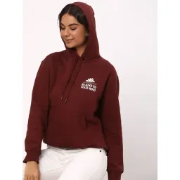 R&B Wine Regular Fit Cotton Graphic Print Hoodie-picture-32