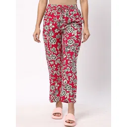 R&B Women Floral Printed Mid Rise Lounge Pants-picture-16