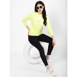 R&B Women Yellow Printed Cotton Sweatshirt image 4