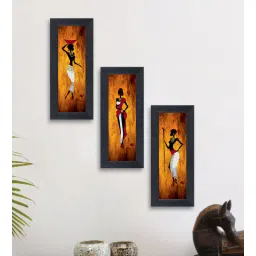 Advanced Black Synthetic Wood Framed People and Places Art Panels Set of 3-image-38