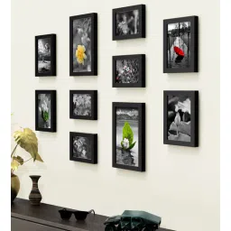 Black Engineered Wood Collage Photo Frames, Set of 10 by Random-picture-16